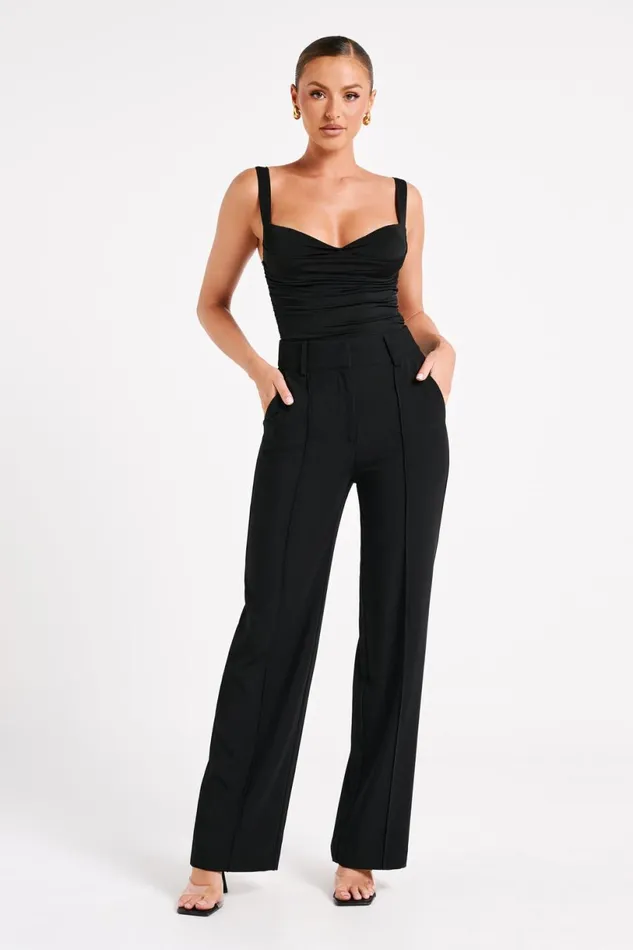 Meshki Pants Women Lisa High Waist Suiting Trousers 8211 Black Black Meshki Pants Women Lisa High Waist Suiting Trousers 8211 Black Black