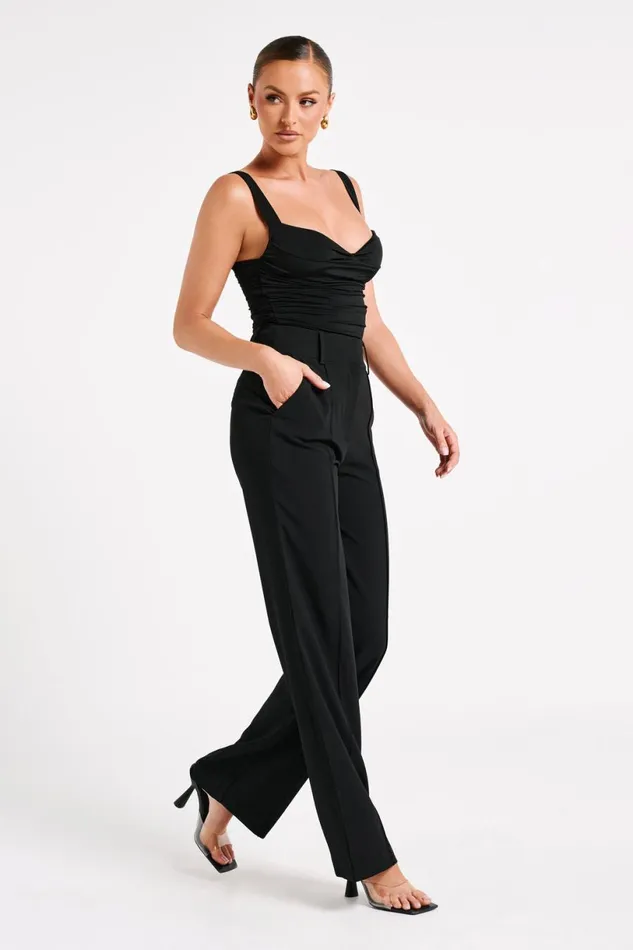 Meshki Pants Women Lisa High Waist Suiting Trousers 8211 Black Black Meshki Pants Women Lisa High Waist Suiting Trousers 8211 Black Black