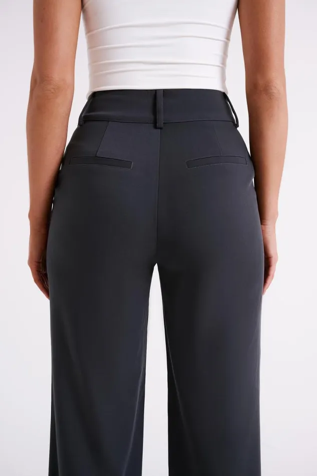 Meshki Pants Women Lisa High Waist Suiting Trousers 8211 Charcoal Charcoal