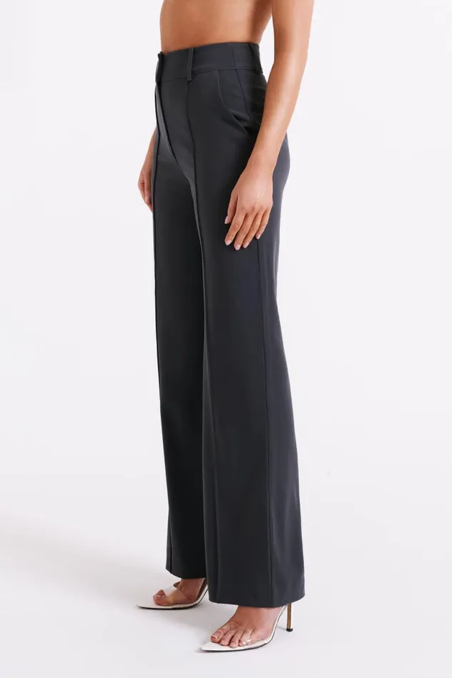 Meshki Pants Women Lisa High Waist Suiting Trousers 8211 Charcoal Charcoal