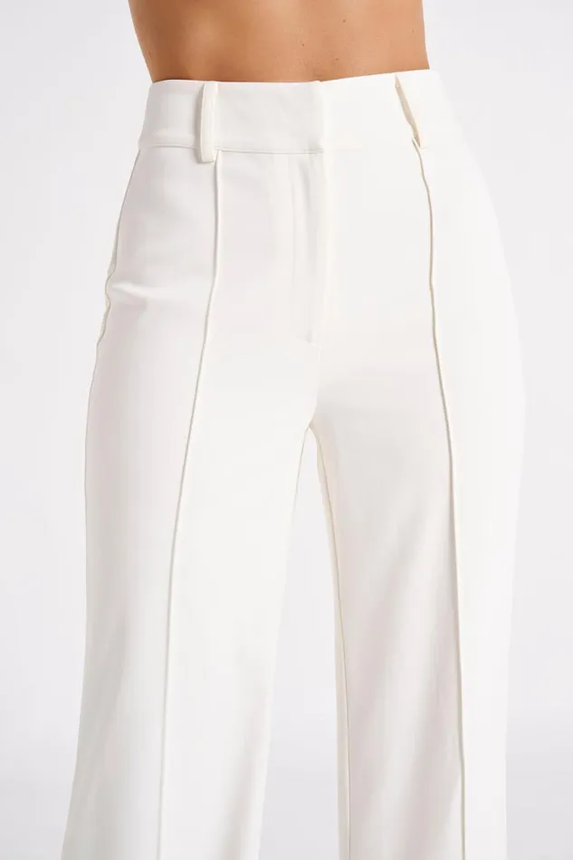 Meshki Pants Women Lisa High Waist Suiting Trousers 8211 Ivory Ivory