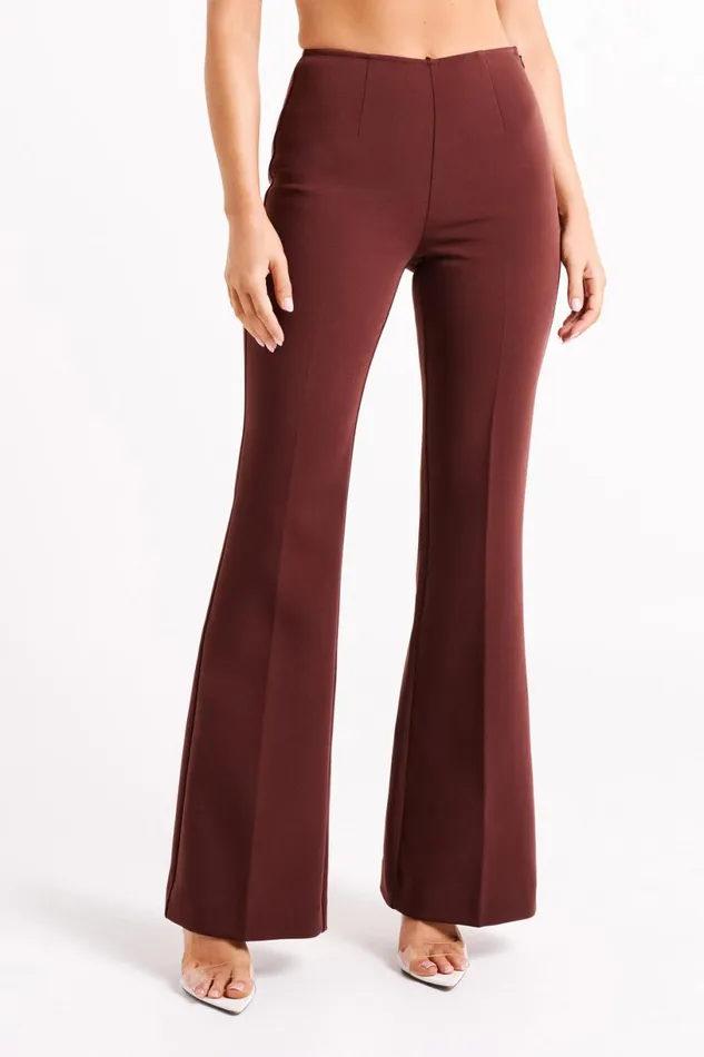 Meshki Pants Women Loretta Fit and Flare Tailored Pant 8211 Chocolate Chocolate Meshki Pants Women Loretta Fit and Flare Tailored Pant 8211 Chocolate Chocolate