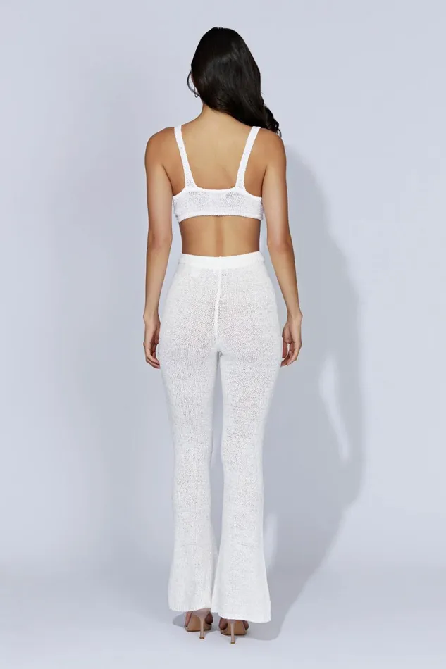 Meshki Pants Women Mary Knit Flared Pants 8211 White White Meshki Pants Women Mary Knit Flared Pants 8211 White White