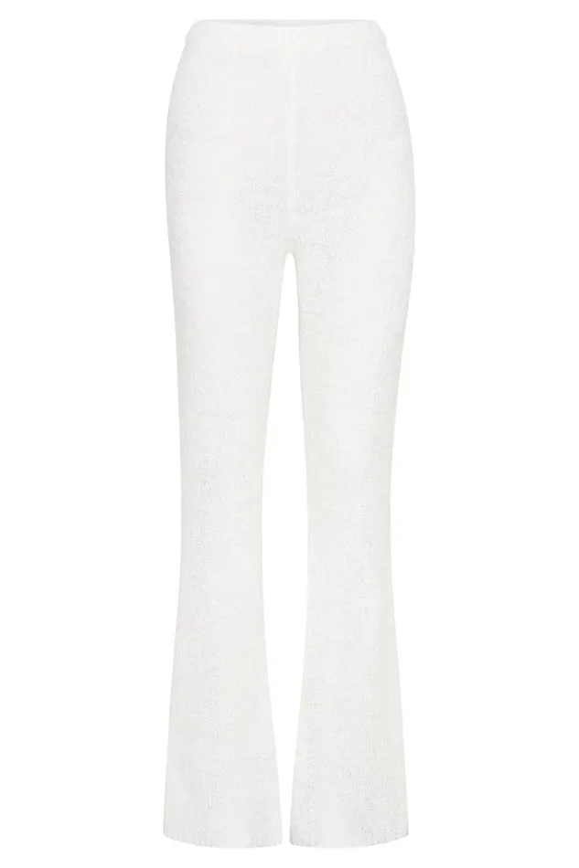 Meshki Pants Women Mary Knit Flared Pants 8211 White White Meshki Pants Women Mary Knit Flared Pants 8211 White White