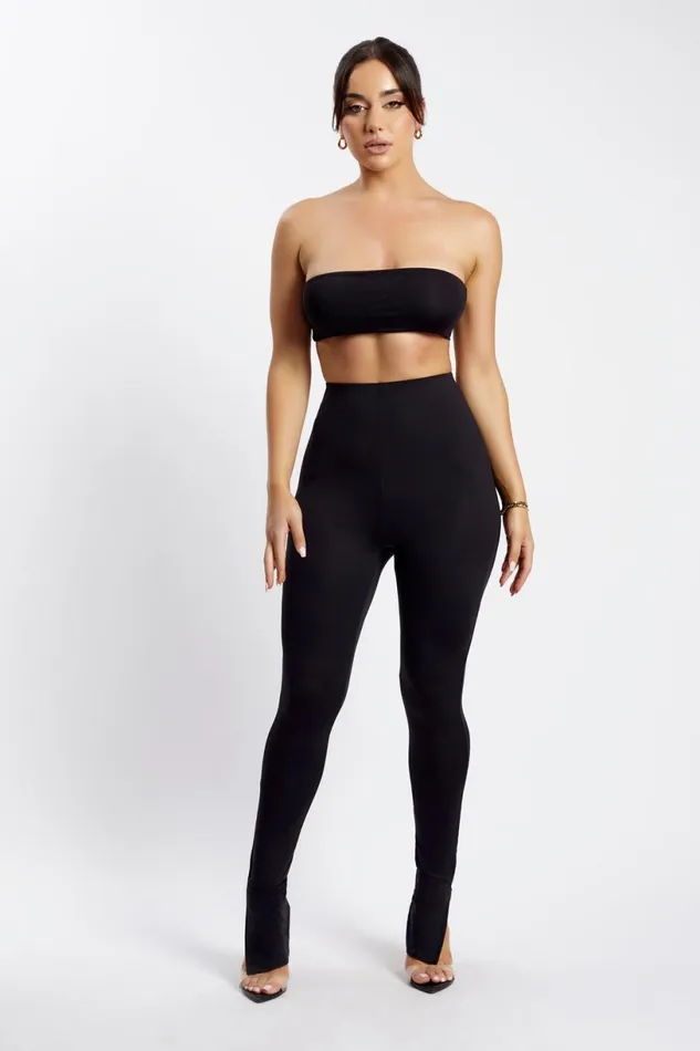 Meshki Pants Women Michelle Side Split Leggings 8211 Black Black Meshki Pants Women Michelle Side Split Leggings 8211 Black Black