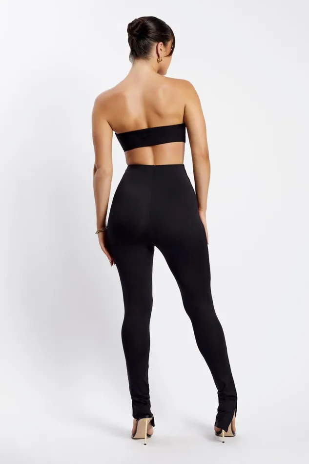 Meshki Pants Women Michelle Side Split Leggings 8211 Black Black Meshki Pants Women Michelle Side Split Leggings 8211 Black Black