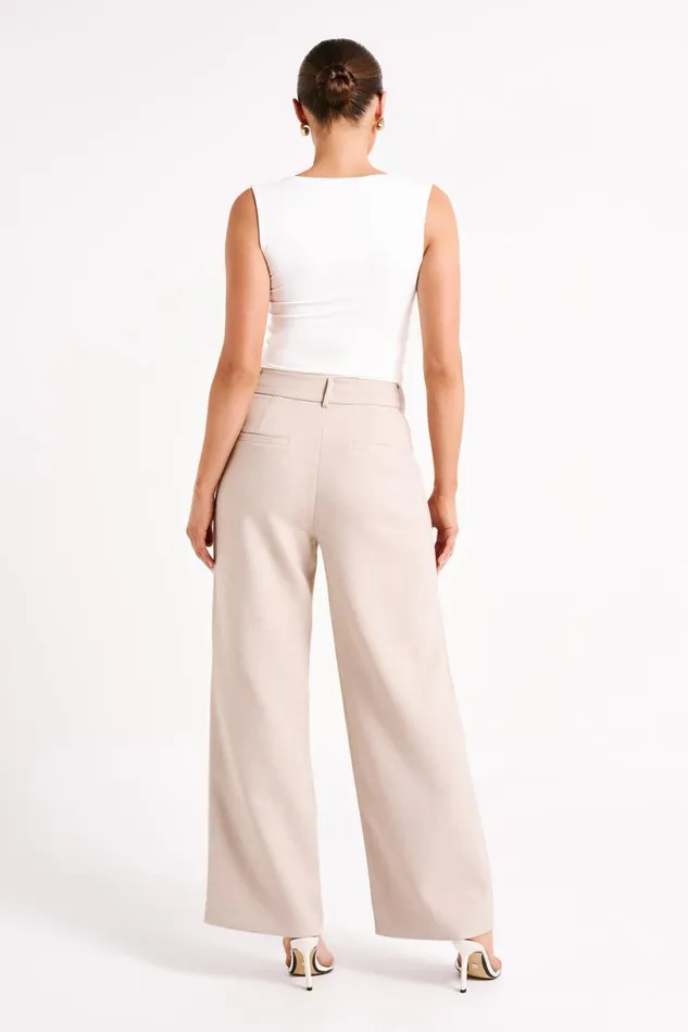 Meshki Pants Women Natalie Textured Wide Leg Pant 8211 Natural Natural
