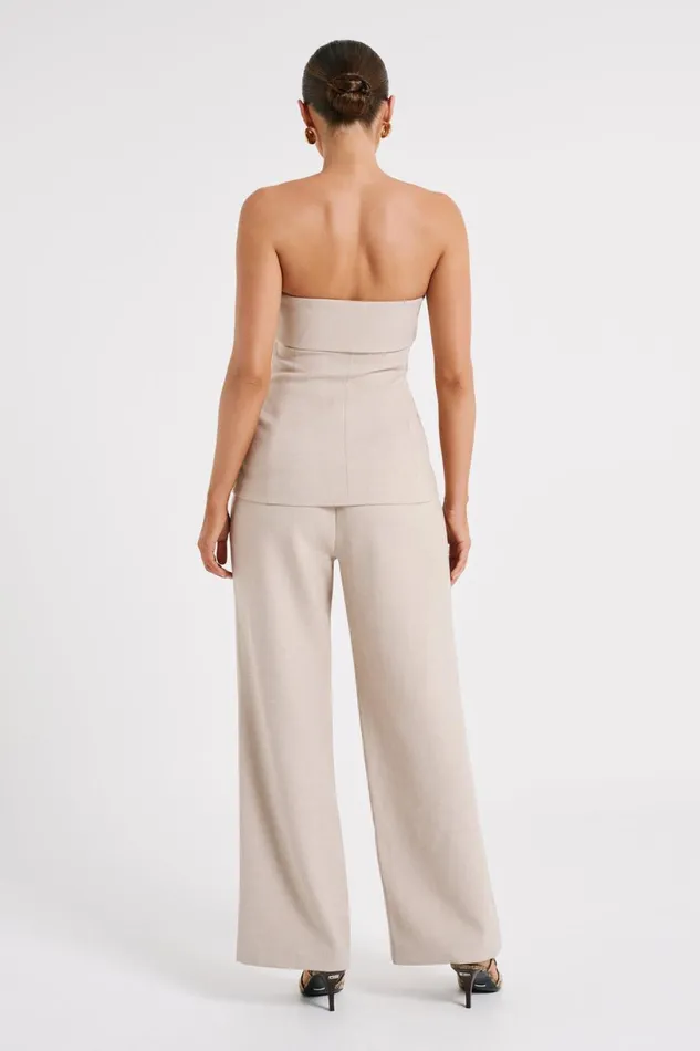 Meshki Pants Women Natalie Textured Wide Leg Pant 8211 Natural Natural