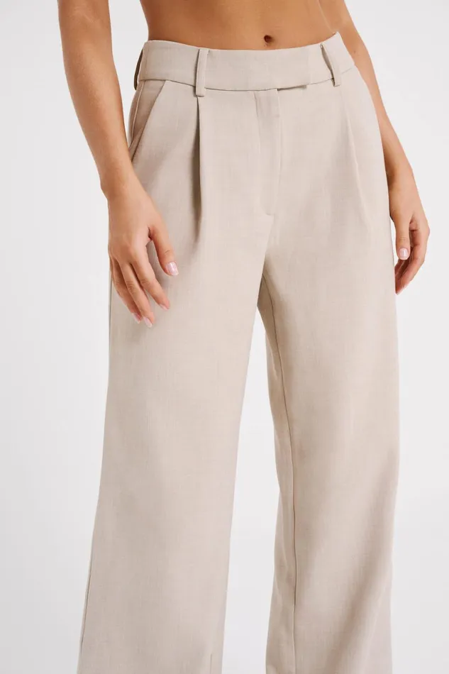 Meshki Pants Women Natalie Textured Wide Leg Pant 8211 Natural Natural