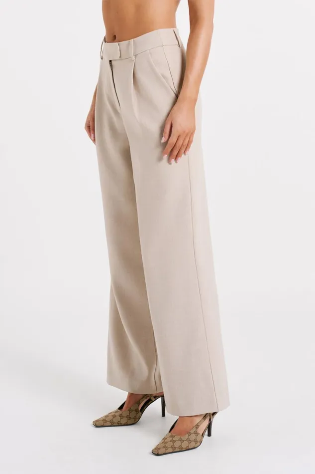 Meshki Pants Women Natalie Textured Wide Leg Pant 8211 Natural Natural