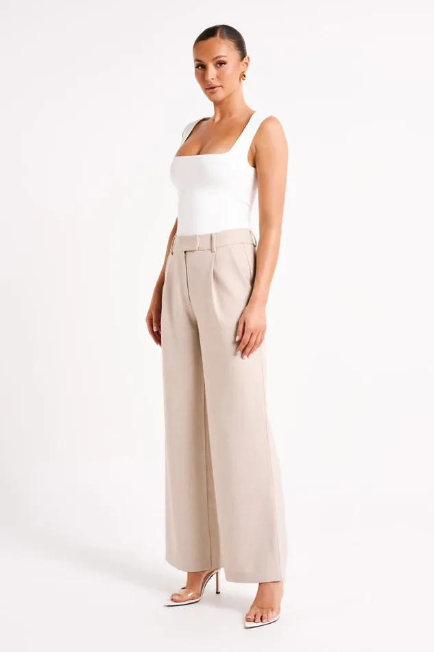 Meshki Pants Women Natalie Textured Wide Leg Pant 8211 Natural Natural