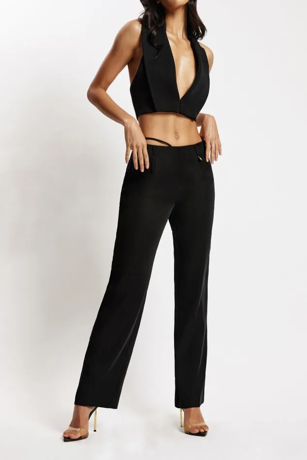 Meshki Pants Women Semara Low Rise Straight Leg Pant 8211 Black Black Meshki Pants Women Semara Low Rise Straight Leg Pant 8211 Black Black