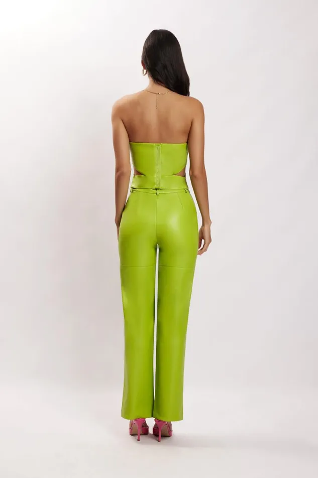 Meshki Pants Women Sima Faux Leather High Waist Pants 8211 Lime Green Limegreen Meshki Pants Women Sima Faux Leather High Waist Pants 8211 Lime Green Limegreen