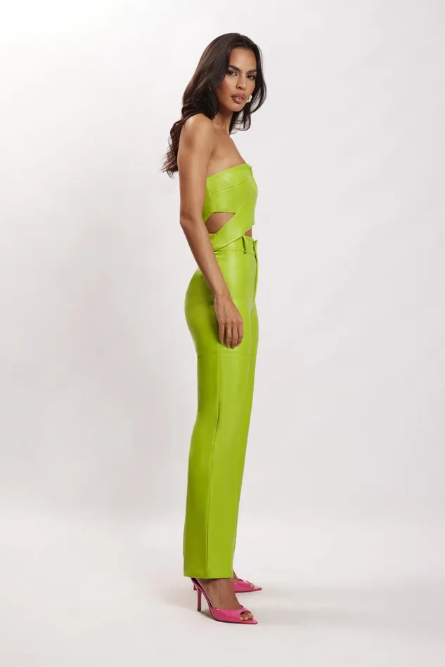 Meshki Pants Women Sima Faux Leather High Waist Pants 8211 Lime Green Limegreen Meshki Pants Women Sima Faux Leather High Waist Pants 8211 Lime Green Limegreen