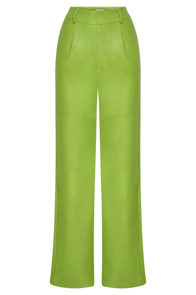Meshki Pants Women Sima Faux Leather High Waist Pants 8211 Lime Green Limegreen Meshki Pants Women Sima Faux Leather High Waist Pants 8211 Lime Green Limegreen