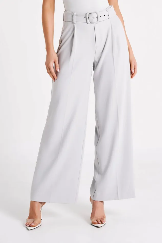 Meshki Pants Women Tenley Wide Leg Suiting Pants 8211 Ice Grey Icegrey