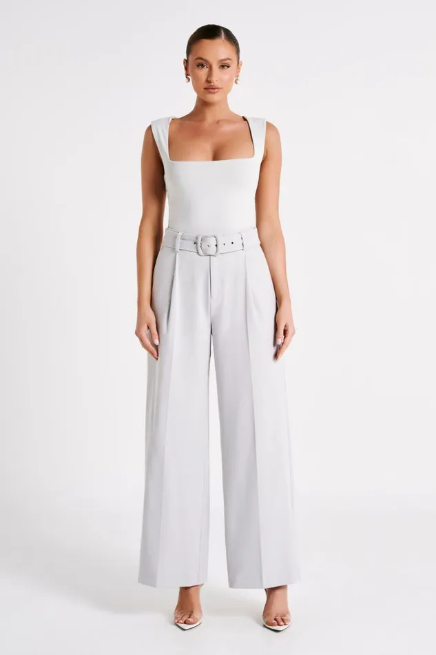 Meshki Pants Women Tenley Wide Leg Suiting Pants 8211 Ice Grey Icegrey