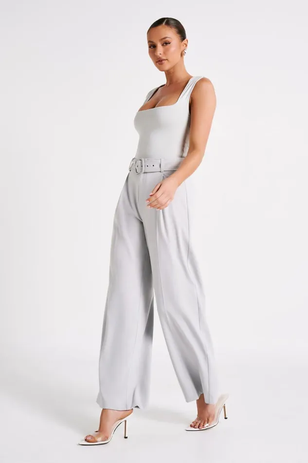 Meshki Pants Women Tenley Wide Leg Suiting Pants 8211 Ice Grey Icegrey