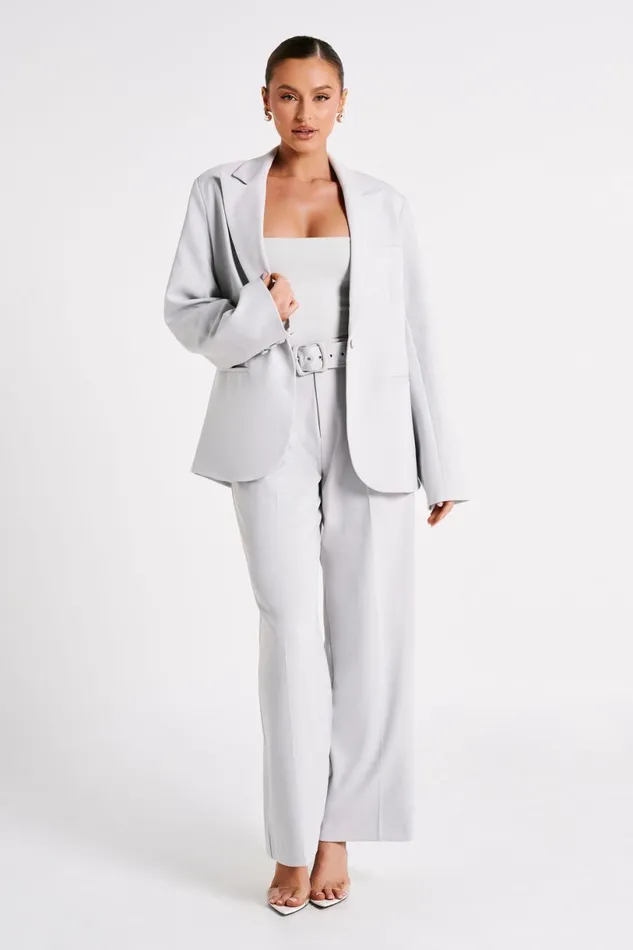 Meshki Pants Women Tenley Wide Leg Suiting Pants 8211 Ice Grey Icegrey