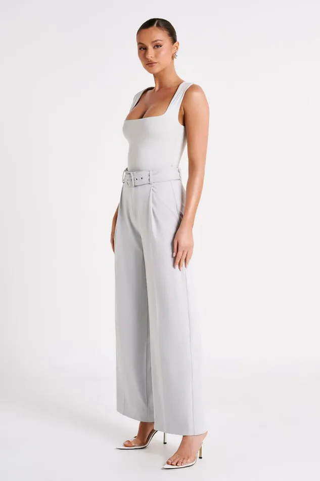 Meshki Pants Women Tenley Wide Leg Suiting Pants 8211 Ice Grey Icegrey