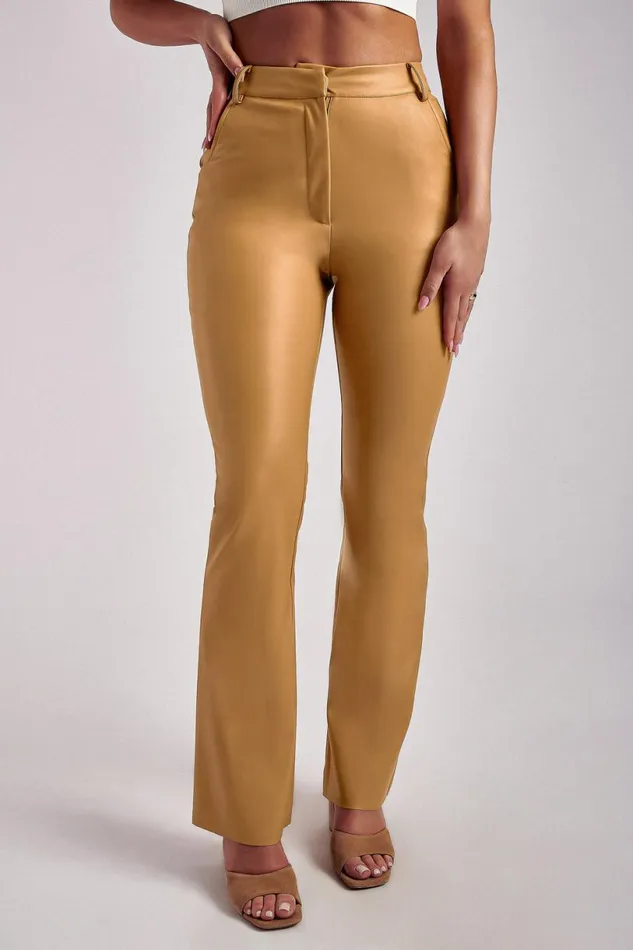 Meshki Pants Women Tyra Straight Leg Faux Leather Pants 8211 Tan Tan Meshki Pants Women Tyra Straight Leg Faux Leather Pants 8211 Tan Tan