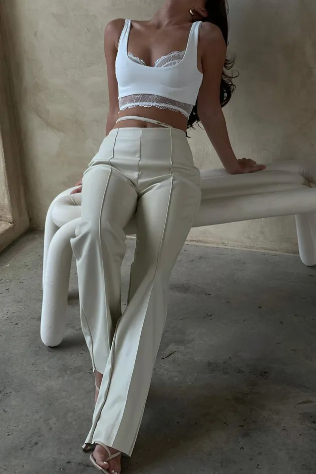Meshki Pants Women Zarsa Wide Leg Mid Rise Pu Pant 8211 Wheat Wheat Meshki Pants Women Zarsa Wide Leg Mid Rise Pu Pant 8211 Wheat Wheat