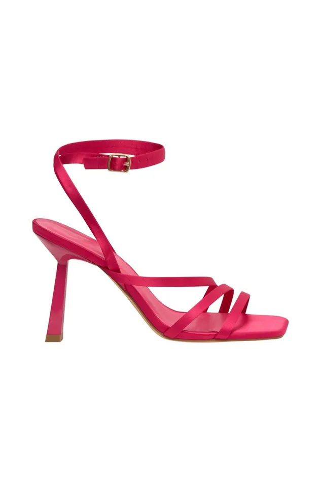 Meshki Shoes Women Lena Three Strap Satin Heels 8211 Pink Pink Meshki Shoes Women Lena Three Strap Satin Heels 8211 Pink Pink