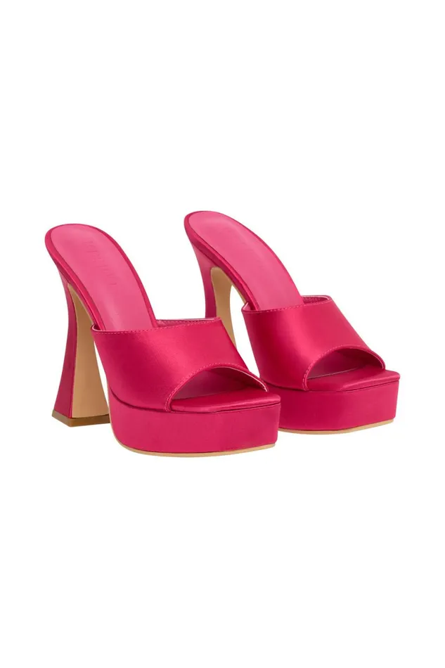 Meshki Shoes Women Mikaela Satin Platform Heels 8211 Pink Pink Meshki Shoes Women Mikaela Satin Platform Heels 8211 Pink Pink