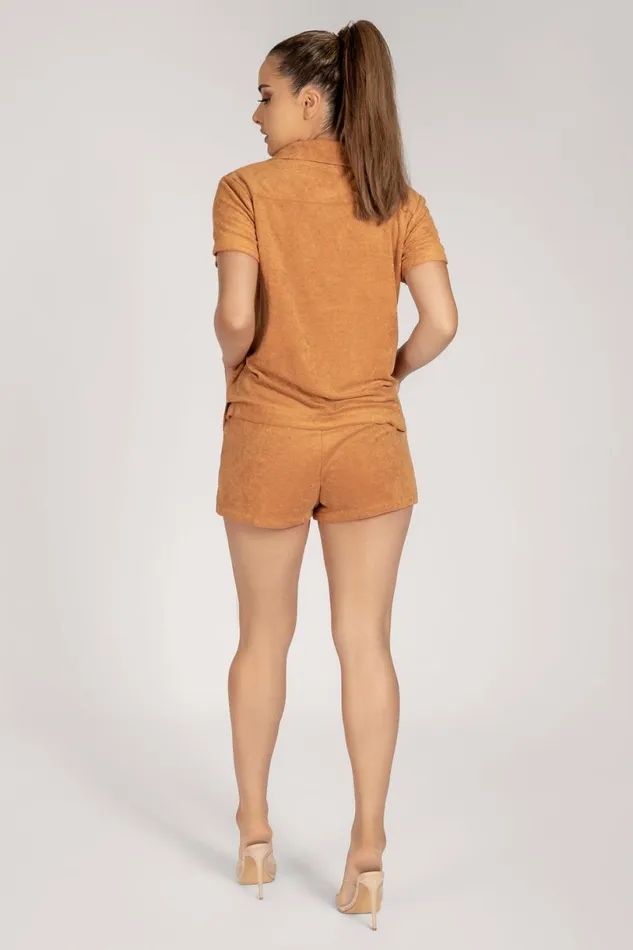 Meshki Short Sleeve Tops Women Marina Terry Towelling Long Shirt 8211 Biscuit Biscuit Meshki Short Sleeve Tops Women Marina Terry Towelling Long Shirt 8211 Biscuit Biscuit