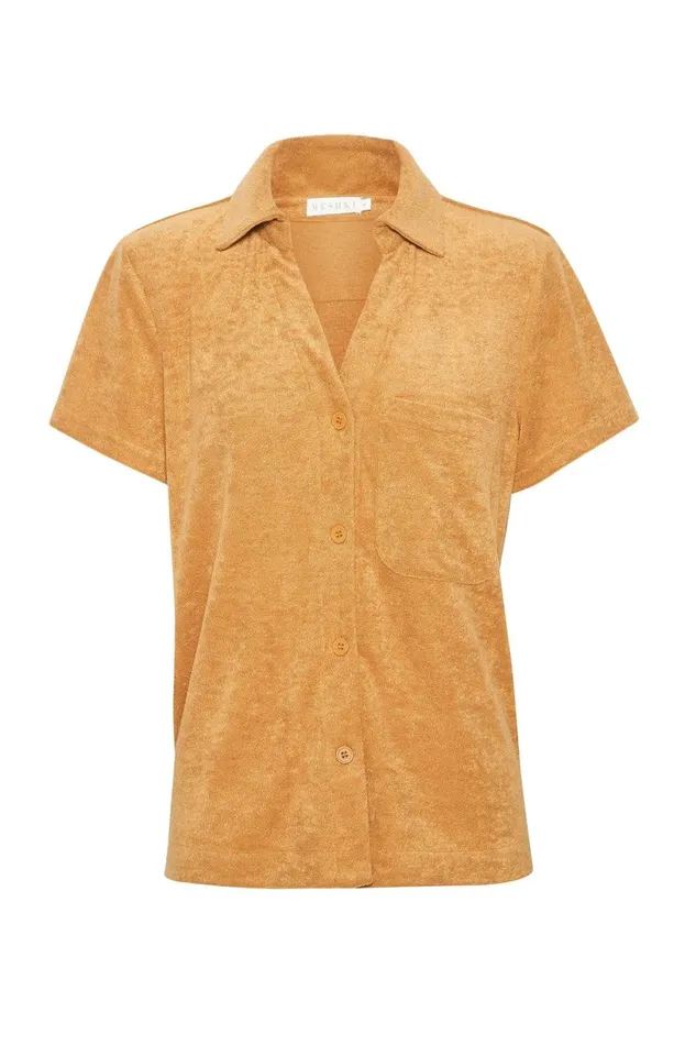 Meshki Short Sleeve Tops Women Marina Terry Towelling Long Shirt 8211 Biscuit Biscuit Meshki Short Sleeve Tops Women Marina Terry Towelling Long Shirt 8211 Biscuit Biscuit