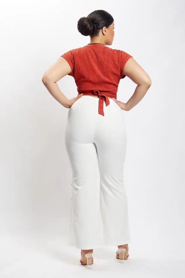 Meshki Short Sleeve Tops Women Rosa Crinkle Satin Crop Top 8211 Burnt Orange Burntorange Meshki Short Sleeve Tops Women Rosa Crinkle Satin Crop Top 8211 Burnt Orange Burntorange