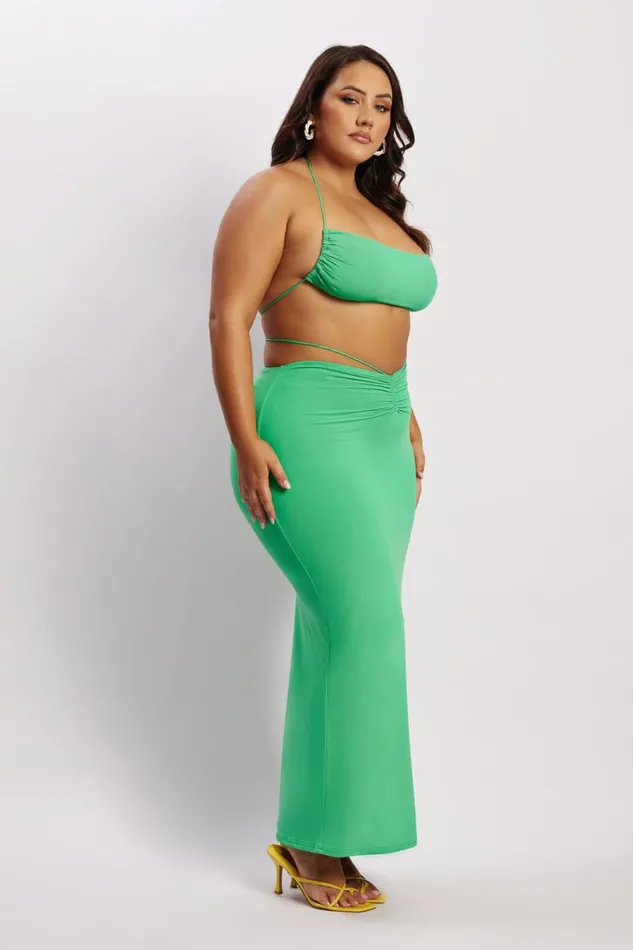 Meshki Skirts Women Amber Ruched Maxi Skirt 8211 Green Green Meshki Skirts Women Amber Ruched Maxi Skirt 8211 Green Green
