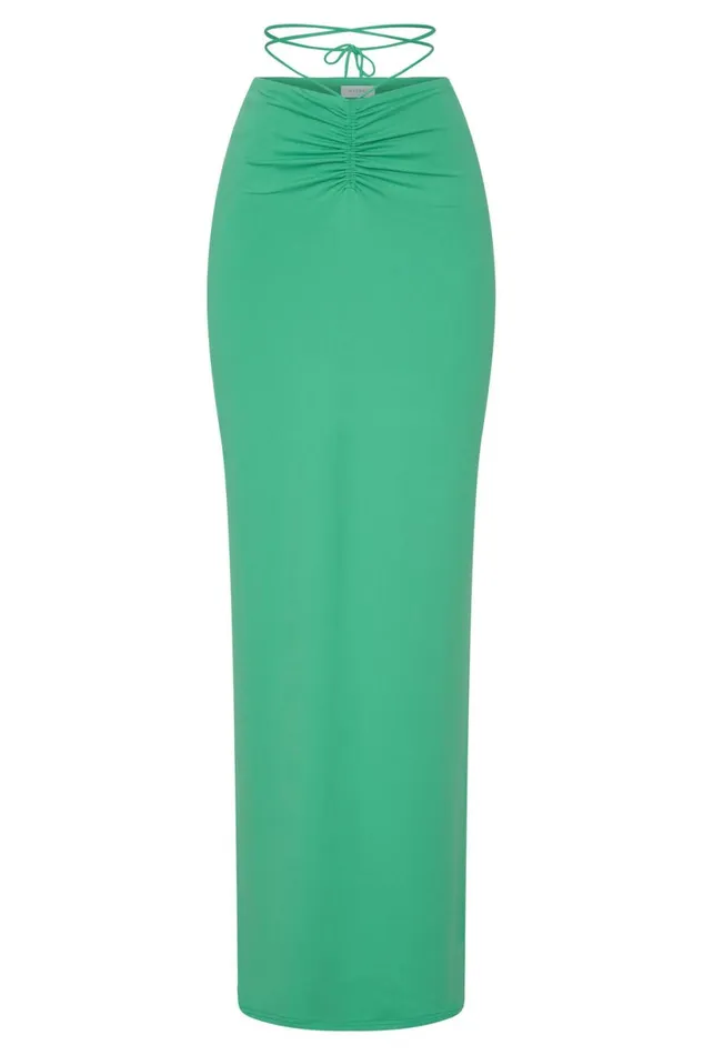 Meshki Skirts Women Amber Ruched Maxi Skirt 8211 Green Green Meshki Skirts Women Amber Ruched Maxi Skirt 8211 Green Green