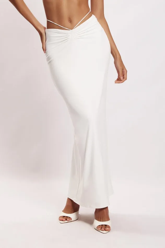 Meshki Skirts Women Amber Ruched Maxi Skirt 8211 White White Meshki Skirts Women Amber Ruched Maxi Skirt 8211 White White