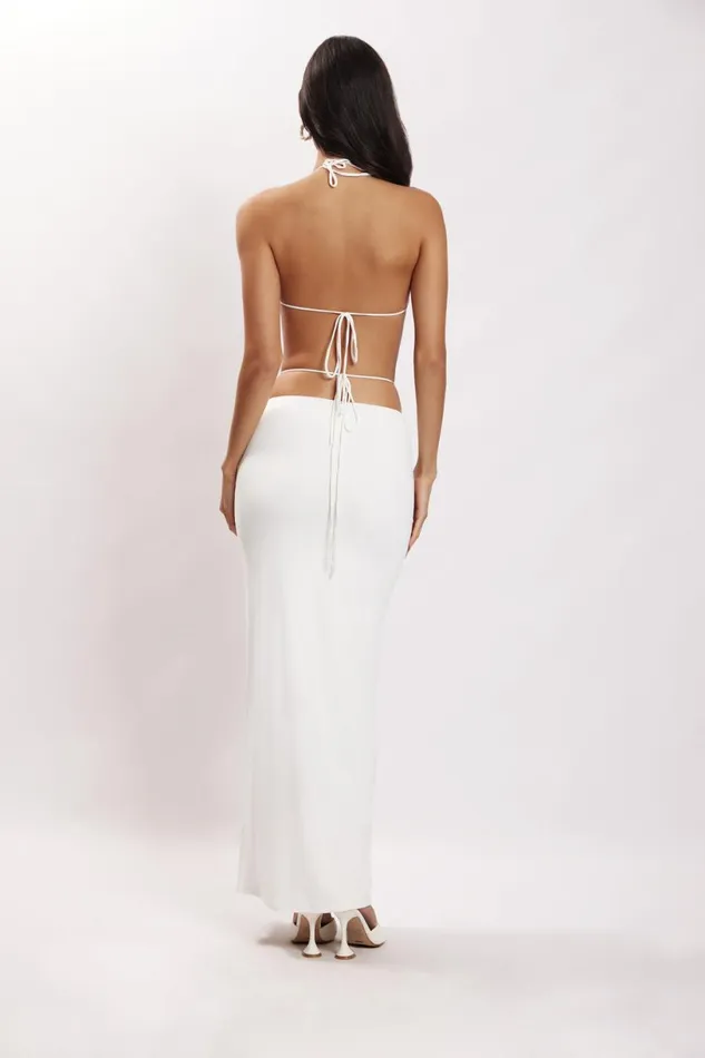 Meshki Skirts Women Amber Ruched Maxi Skirt 8211 White White Meshki Skirts Women Amber Ruched Maxi Skirt 8211 White White