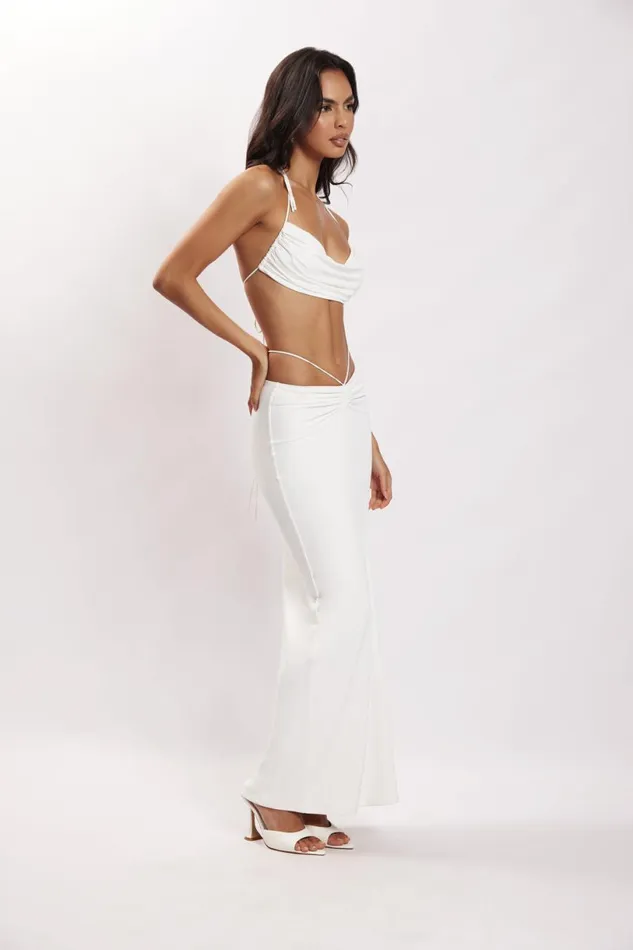 Meshki Skirts Women Amber Ruched Maxi Skirt 8211 White White Meshki Skirts Women Amber Ruched Maxi Skirt 8211 White White