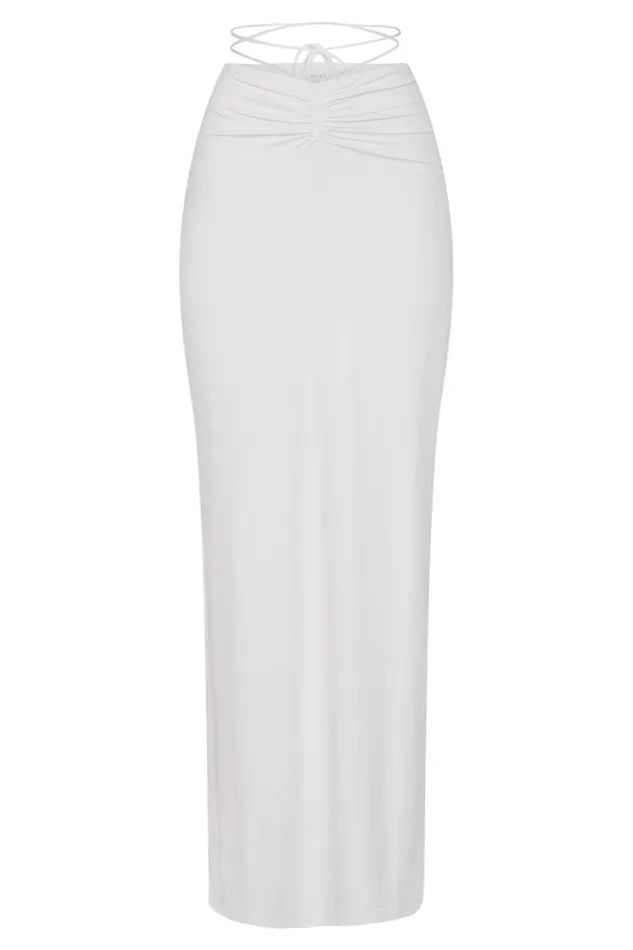 Meshki Skirts Women Amber Ruched Maxi Skirt 8211 White White Meshki Skirts Women Amber Ruched Maxi Skirt 8211 White White