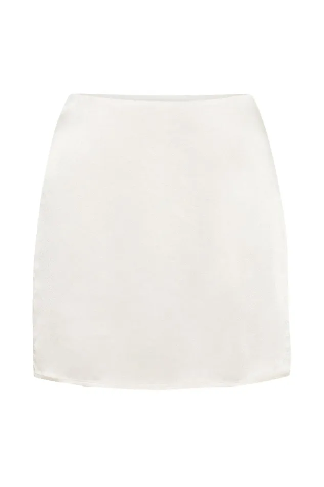 Meshki Skirts Women Amia Satin Mini Skirt 8211 Ivory Ivory