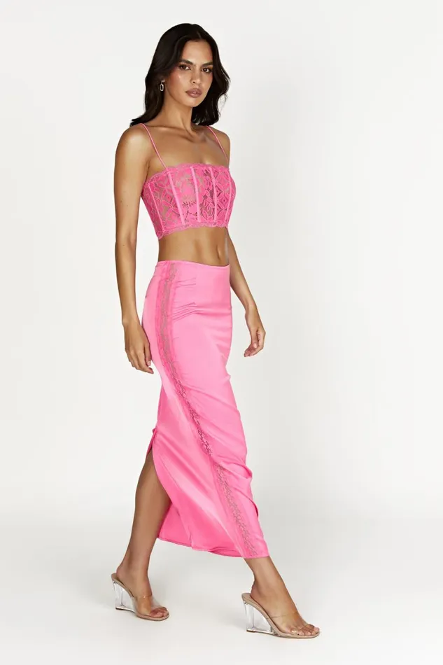 Meshki Skirts Women Bellamy Lace Maxi Skirt 8211 Bubblegum Pink Bubblegum Pink Meshki Skirts Women Bellamy Lace Maxi Skirt 8211 Bubblegum Pink Bubblegum Pink