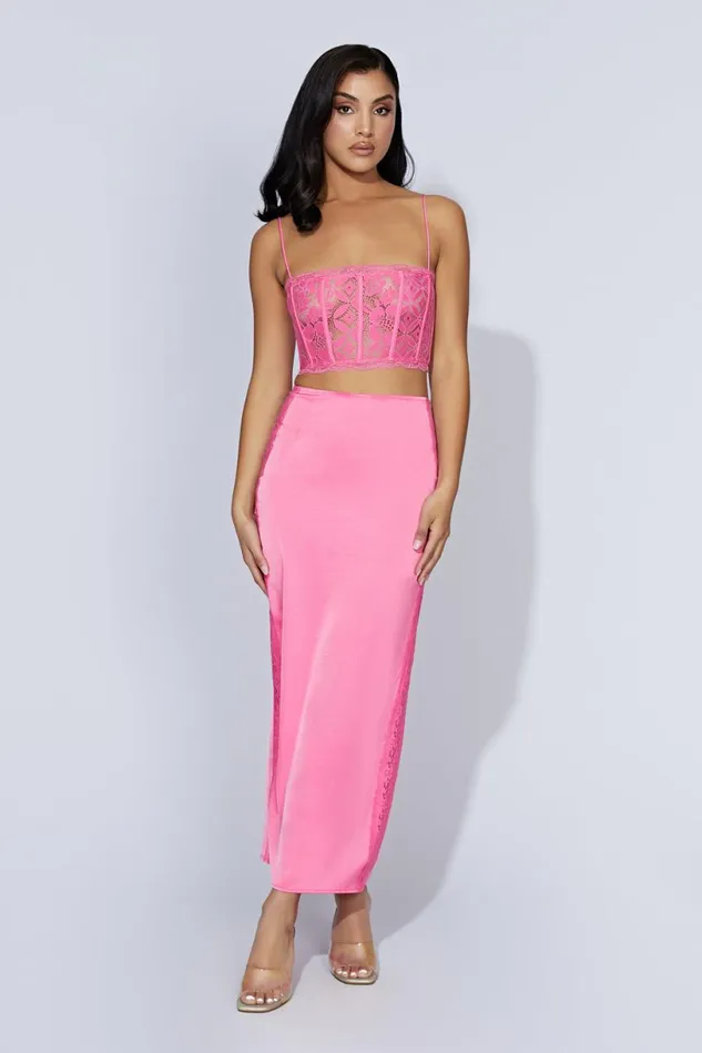 Meshki Skirts Women Bellamy Lace Maxi Skirt 8211 Bubblegum Pink Bubblegum Pink Meshki Skirts Women Bellamy Lace Maxi Skirt 8211 Bubblegum Pink Bubblegum Pink