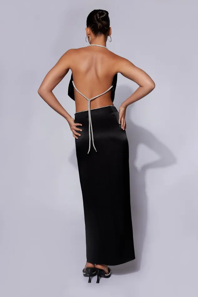 Meshki Skirts Women Christie Diamante Rope Maxi Skirt 8211 Black Black Meshki Skirts Women Christie Diamante Rope Maxi Skirt 8211 Black Black