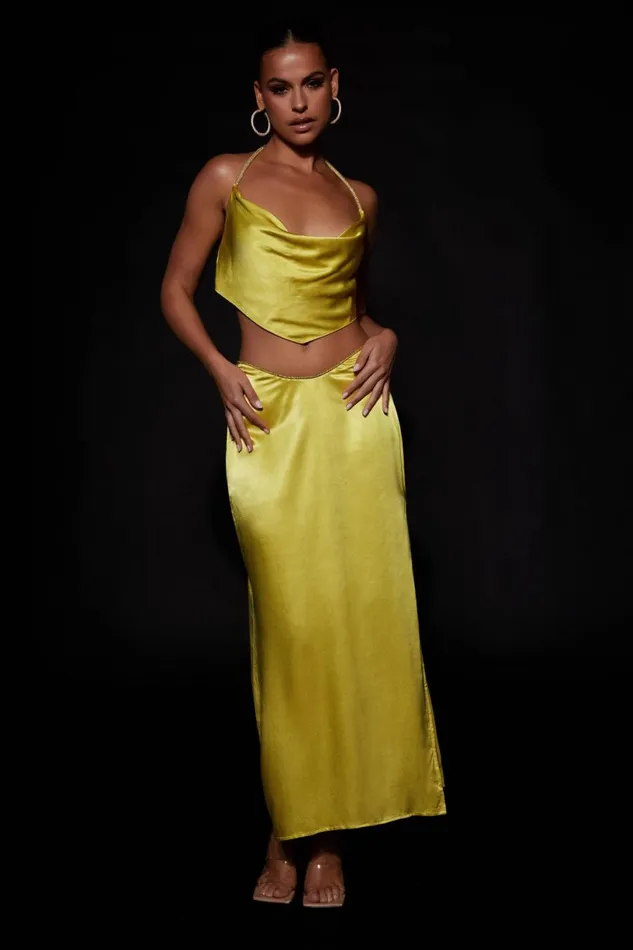 Meshki Skirts Women Christie Diamante Rope Maxi Skirt 8211 Chartreuse Chartreuse Meshki Skirts Women Christie Diamante Rope Maxi Skirt 8211 Chartreuse Chartreuse