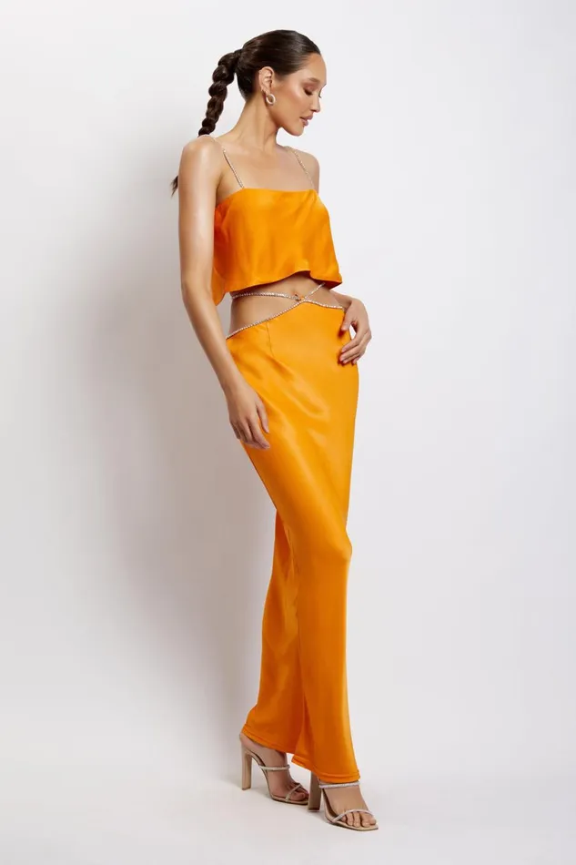 Meshki Skirts Women Dayana Diamante Maxi Skirt 8211 Mandarin Mandarin Meshki Skirts Women Dayana Diamante Maxi Skirt 8211 Mandarin Mandarin
