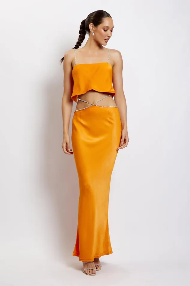 Meshki Skirts Women Dayana Diamante Maxi Skirt 8211 Mandarin Mandarin Meshki Skirts Women Dayana Diamante Maxi Skirt 8211 Mandarin Mandarin