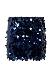 Meshki Skirts Women Dinah Sequin Low Rise Mini Skirt 8211 Midnight Navy Midnight Navy