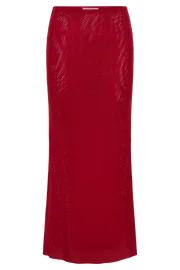 Meshki Skirts Women Erika Diamante Maxi Skirt 8211 Vermilion Red Vermilionred