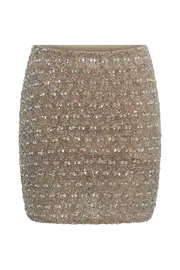 Meshki Skirts Women Eva Embellished Mini Skirt 8211 Silver Silver