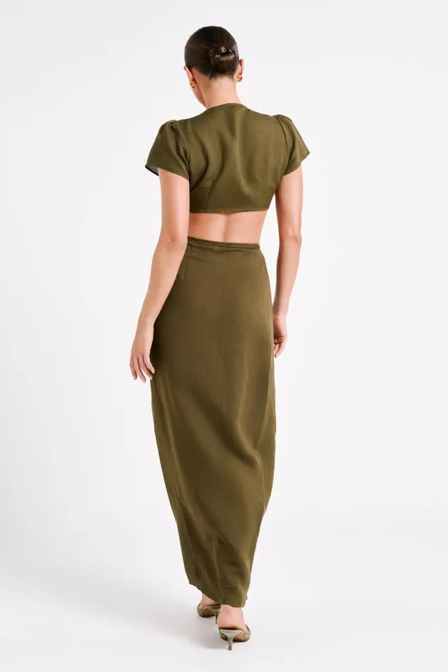 Meshki Skirts Women Fatima Linen Wrap Maxi Skirt 8211 Khaki Khaki Meshki Skirts Women Fatima Linen Wrap Maxi Skirt 8211 Khaki Khaki