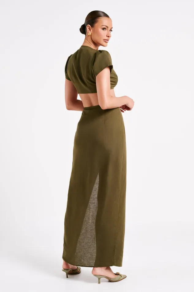 Meshki Skirts Women Fatima Linen Wrap Maxi Skirt 8211 Khaki Khaki Meshki Skirts Women Fatima Linen Wrap Maxi Skirt 8211 Khaki Khaki