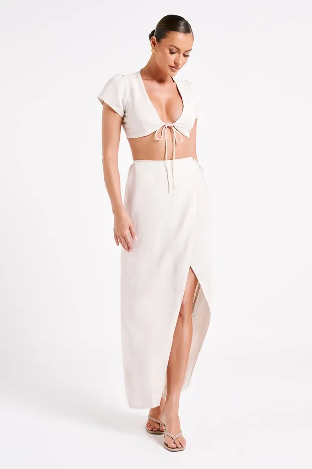 Meshki Skirts Women Fatima Linen Wrap Maxi Skirt 8211 Natural Natural Meshki Skirts Women Fatima Linen Wrap Maxi Skirt 8211 Natural Natural